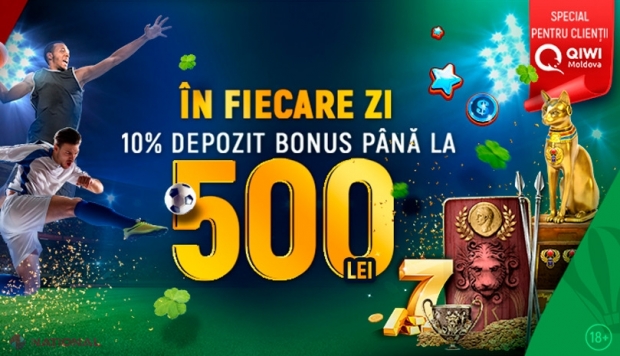 PROMOȚIE // Loteria Națională oferă BONUSURI ZILNICE pentru suplinirea contului prin QIWI